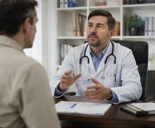 Doctor discussing prostatitis treatment options with a patient
