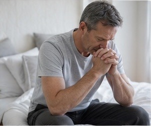 Man waiting for medical test answers