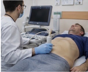 Clinical ultrasound used during pelvic or urinary symptom evaluation