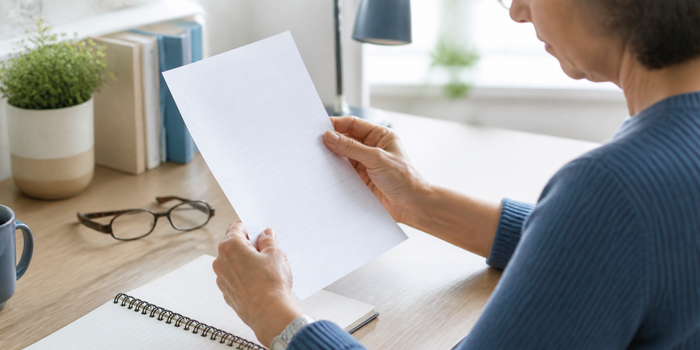 Adult reviewing questions before an ADHD medication appointment