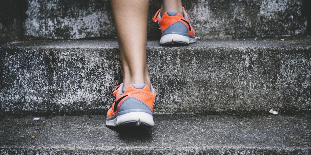 Person walking on a path as part of an active routine